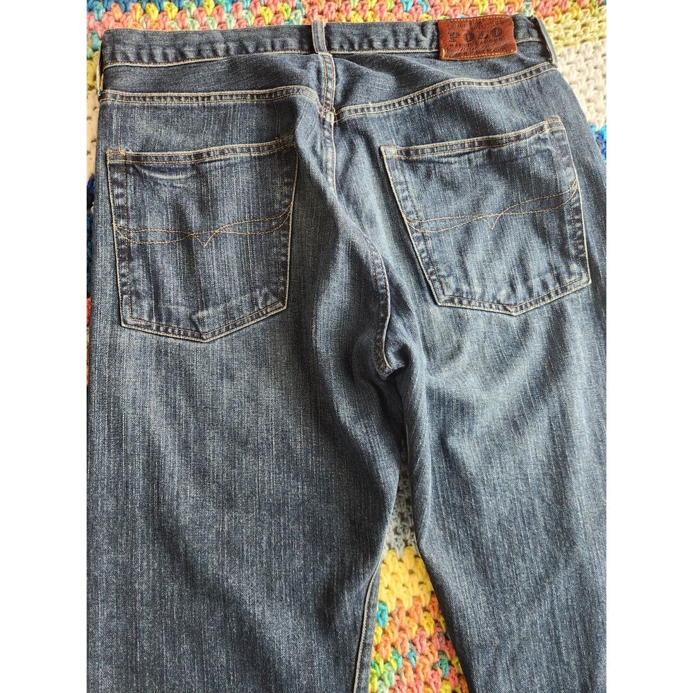 Polo Ralph Lauren Blue Straight Denim Jeans Zip Button 5-Pocket Men's - Picture 8 of 9